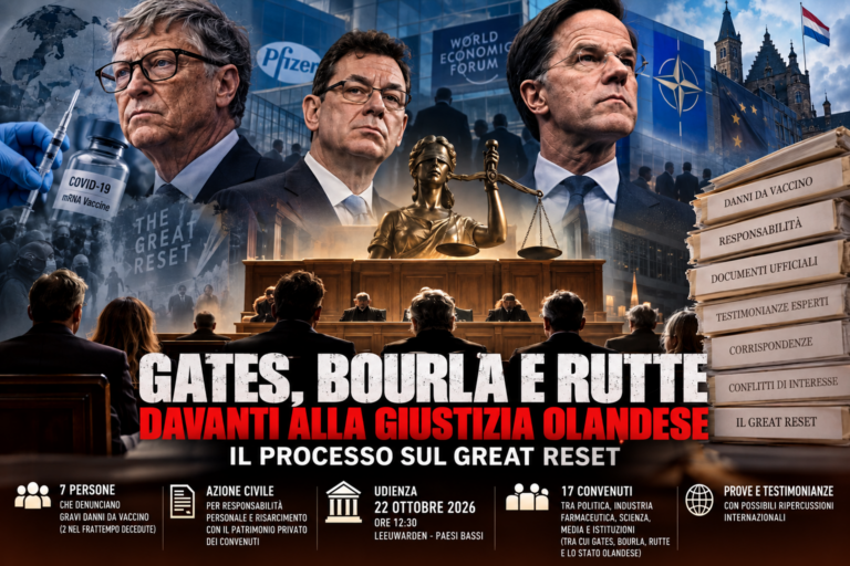 Gates, Bourla e Rutte davanti alla giustizia olandese: il processo sul Great Reset entra nel vivo